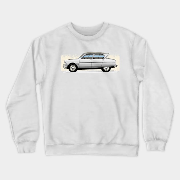 My drawing of the iconic French classic car designed by Flaminio Bertoni transparent Crewneck Sweatshirt by jaagdesign